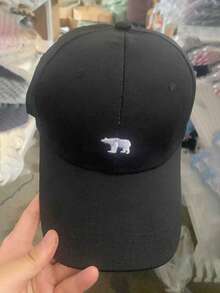1 pieza Gorra de béisbol con estampado de oso vintage azul marino - Negro - Ver 8