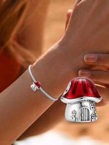 1pc Fashionable Mushroom House Bead Decor, Suitable For Women Bracelet DIY Jewelry Making And Daily Decoration, Girls Accessory - Style 7 - View 8