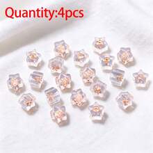 4/10pcs Star-Shaped Transparent Silicone Ear Plugs Ear Studs Jewelry Making Supplies - DIY Five-pointed Star Earplugs - View 12