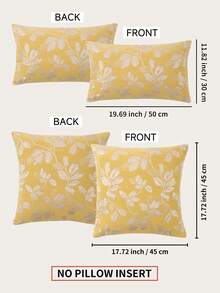 1pc Leaf Pattern Jacquard Throw Pillow Cover, Modern Polyester Square Cushion Case, Comfortable And Soft, Suitable For Living Room Home Decor - Multicolor - View 6