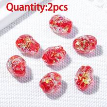 2 piezas de cuentas de vidrio con remolino multicolor, materiales de accesorios para hacer joyas DIY, collar, pulsera, aretes, cuentas hechas a mano - Cuentas de colores para hacer una noria - Ver 12