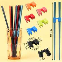 1pc/4pcs Beginner Chopstick Holder - Lightweight Training Chopstick Accessories, Non-Slip, Reusable, Dishwasher , Suitable For Adults, Students, Learners - Plastic Material, No Electricity Required - Multicolor - View 3