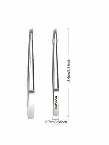 Byimy 1pc High Quality Stainless Steel Eyebrow Tweezers, Ingrown Hair Removal Tweezers, Precision Slanted Tip Eyebrow Tweezers, Facial Care Tool - A - View 8
