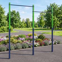 Metal Pull Up Bar 220 Kg Capacity In-Ground Pull Up Bar Station 5 Adjustable Heights For Park School Workout - Blue - View 9