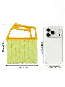 1pc Adjustable Air Conditioner Vent Brush, Removable & Washable Window Cleaning Tool, Exhaust Fan Duster, Crevice Cleaner Without Detergent, Detachable - Yellow - View 12