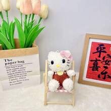 SANRIO 1個 Hello Kitty 捲毛毛絨娃娃背包吊飾，生日禮物、情人節禮物、紀念品 - 彩色 - 查看 4