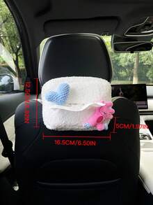 可愛心形貓咪車用面紙盒、創意車用面紙盒、車用扶手箱面紙袋、遮陽板面紙袋、小兔子車用面紙袋、車用面紙裝飾袋 - A - 查看 6