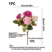 1pc/3pcs Artificial 7-Head Peony Hydrangea Bouquet, Bridal Bouquet Material, Home, Restaurant, Vase Decoration, Wedding Decoration, Backdrop Wall Decoration, Car Floral Decoration DIY Wreath Material, Doorway Decoration, Floral Material, Valentine's Day Gift, Autumn Decoration - Hot Pink - View 3
