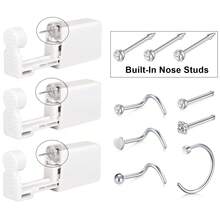 9pcs/Set Nose Piercing Kit - 3 Packs Self Piercing Gun Built-In Nose Studs, Disposable Kit With Nose Rings And Studs - Nose Piercing Kit - View 6