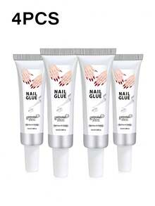 Super Strong Nail Glue 6pcs/Set 10ml Bottle Quick Dry Nail Adhesive Waterproof Long Lasting Suitable For Artificial Nails - 10ml Silver Tube - View 12