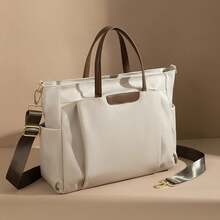 A Large-Capacity Computer Storage Bag With Multiple Compartments, A Modern Briefcase For Daily Commuting For Women, A Versatile Oxford Cloth Tote Bag, An Essential Shoulder Bag For Autumn And Winter, Suitable For Daily Commuting, Shopping And As A Christmas Gift - 杏色 - 查看 2