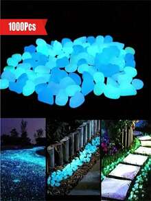 100/500/1000 piezas Piedras que brillan en la oscuridad, guijarros luminosos para jardín, camino, plantas de interior, parque y decoración de acuario - A - Ver 3