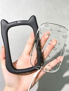 1 pieza Portatarjetas con diseño de gato lindo 2D con llavero, perfecto para tarjeta de autobús de estudiante, tarjeta de metro e identificación del campus - Protector de identificación duradero y elegante, esencial para estudiantes | Protector de silicona - Multicolor - Ver 7