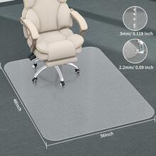 Clear Office Chair Mat For Carpet Floors, Heavy Duty PVC Floor Protector For Low Pile Carpets, Slip Studded Underside Computer Desk Mat, Transparent Rolling Chair Pad For Home Office Workspace - 36" X 48"- Convex - View 7