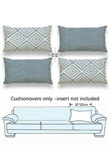 4入組波希米亞復古風靠墊套，菱形幾何圖案，波希米亞枕套，幾何波希米亞靠墊套，極簡時尚線條圖案裝飾枕套，隱形拉鍊，可機洗，簡約居家裝飾裝飾枕套，沙發客廳臥室裝飾枕套，不含枕芯 - 淺藍色 - 查看 12