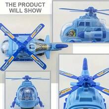 Durable Drop‑Resistant ABS Plastic Army Helicopter Toy With Cool Camouflage Design. Equipped With Colorful Flashing Lights And Rotatable Propellers. Electric Universal Driving Function,  Smooth Edges. Perfect For Boys Aged 3+, Great Gift For Birthdays, Holidays And Back‑To‑School Season. - Green - View 6