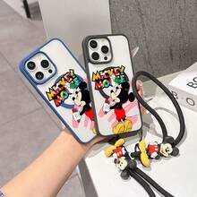 This Disney Mickey Mouse Pattern Lanyard Phone Case Features A Strong Magnetic Closure And Full Coverage Of Acrylic And TPU Material. It's Shockproof, Lightweight, And Suitable For IPhone17/16/11/13/15/15 Plus/15 Pro/15 Pro Max/12/14 Pro Max/11 Pro Max/12 Pro/12 Pro Max/13. It's A Popular Birthday Gift, Business Gift, Durable, Stain-Resistant, And Fingerprint-Resistant New Phone Case For Men And Women. It Also Includes A Mickey Mouse Phone Case And Mickey Mouse Doll Bracelet. Compatible With SamsungGalaxy S20, S21, S22, S23, And S24 Series. It's The Perfect Gift For Friends And Family. This Stylish Phone Case Is Fun, Lightweight, And Durable. IPhone17 Pro Max Phone Case, Minnie Phone Case. - Hồng - Xem 9