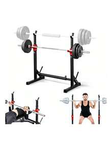 Adjustable Squat Rack, Multifunctional Weight Rack With 300kg Max Load, Ideal For Dumbbells And Home Gym. Bluelander - Dark Grey - View 6