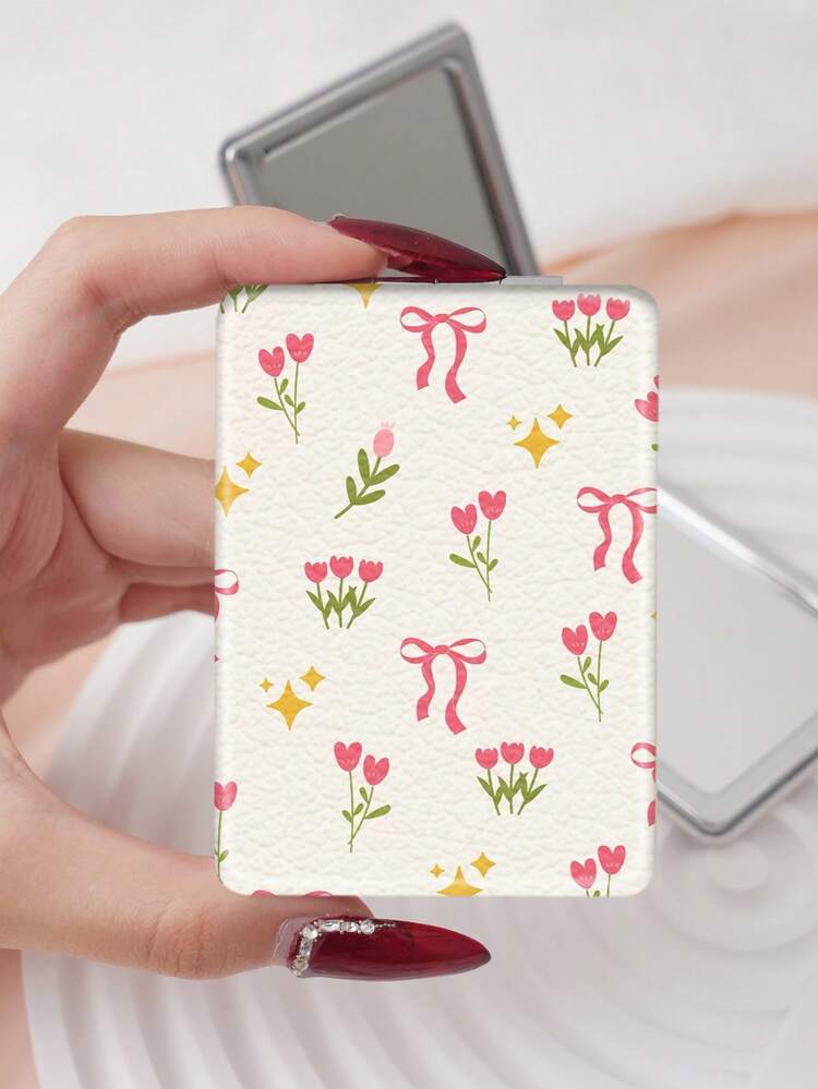 1 chiếc gương cầm tay bỏ túi phong cách Y2K Millennium Sweet Series, gấp gọn siêu mỏng nhẹ tiện lợi, chất liệu da PU bền bỉ, gương nhỏ hình chữ nhật dễ mang theo, phù hợp nhiều hoàn cảnh cho mọi đối tượng - Nhiều màu - Xem 15