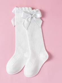 1 Pair Girls' Sweet Princess Style Bow Mid-Calf Socks, Style, Suitable For Daily Wear - Multicolor - View 13