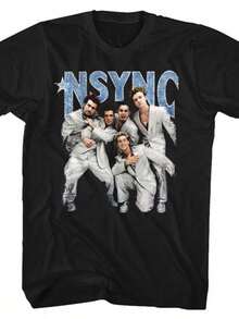 NSYNC - Strike A Pose - Short Sleeve - Adult - T-Shirt - 黑色 - 查看 1