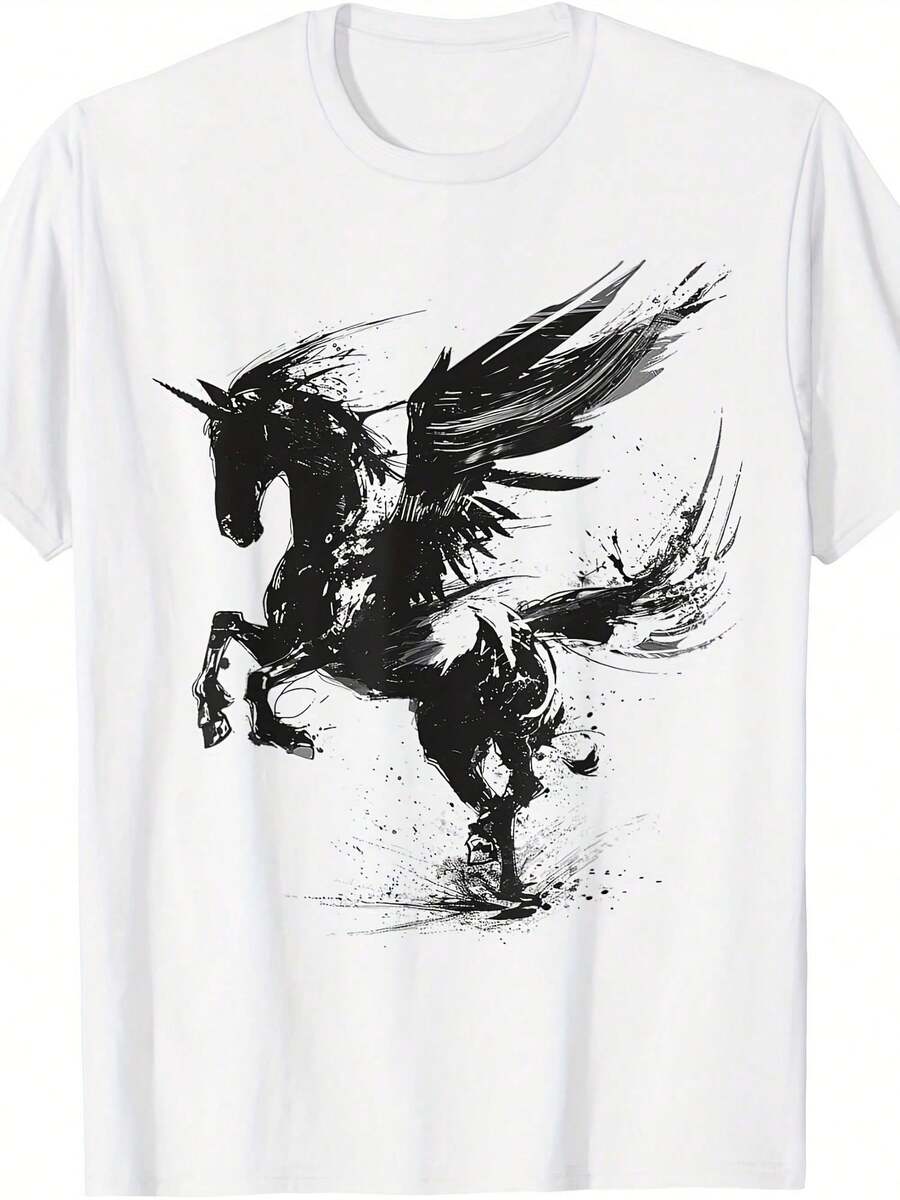Camiseta con Retrato Abstracto de Artista - Blanco - Ver 1