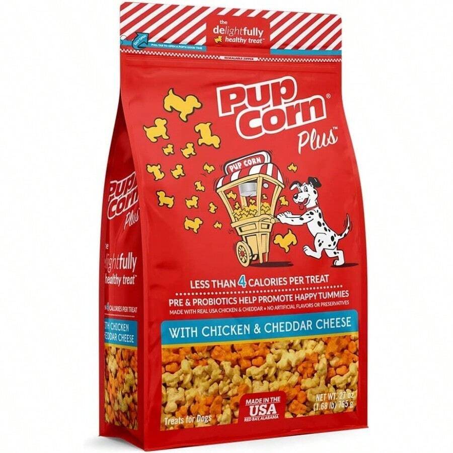 Plus - Puffed Dog Treats With Prebiotics And Probiotics - Chicken And Cheddar Cheese - Made In USA - 4 Ounce Pack Of 1 - View 1