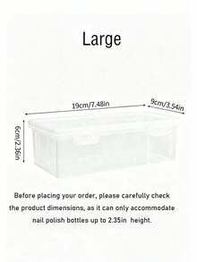 1/2 Pack Extra Large Transparent PP Nail Polish Storage Box - Stackable Nail Art Tool Organizer, Salon-Grade Beauty Accessory Box, Women's Gift, Christmas Gift, Perfect Gift For Women - Clear - View 5