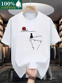 Tops,Men's 180gsm Heavyweight 100% Cotton - 白色 - 查看 1
