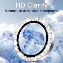 6-Piece Silver Glitter Lens Protector - Stylish And Beautiful Glitter Design - Suitable For 17/16/15/14/13/12/11 Series - Scratch-Resistant For Rear Camera Phones - Silver - View 4