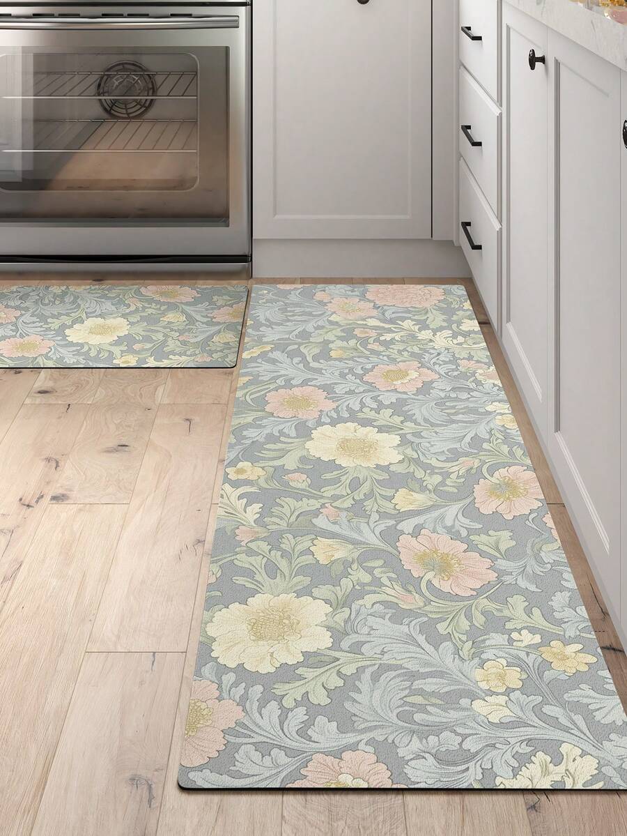 DAJIANG 1pc Bohemian Vintage Kitchen Runner Rug, Non-Slip Rubber Backing, Washable Kitchen Mat, Thickened Kitchen Floor Mat Carpet, Suitable For Hallway, Laundry Room, Holiday Room Decor - Multicolor - View 1
