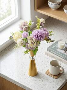 青銅復古風花瓶桌飾中心裝飾品－金屬桌面花架，金屬構造－錐形花瓶適用於各種花卉形狀，婚禮、週年慶典、居家裝飾、桌飾、房間裝飾、送給朋友的禮物、禮品 - 復古設計款 - 查看 3