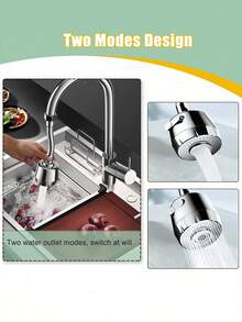 360 Degree Rotating Faucet Extender, ABS Plastic Material, 2/3 Mode Faucet Extender, Water-Saving Aerator, Suitable For Kitchen And Bathroom - Boost Water Tap - View 6