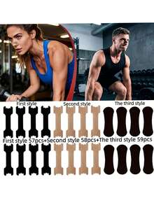 174/10pcs Breathable Sports Nasal Strips (Style 1 57pcs + Style 2 58pcs + Style 3 59pcs) For Exercise, Jogging, Fitness, Daily Use, Comfortable Wear, Non-Slip, Breathable - Multicolor - View 10