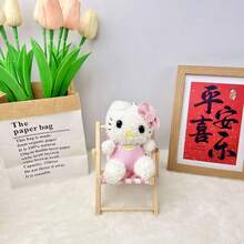 SANRIO 1個 Hello Kitty 捲毛毛絨娃娃背包吊飾，生日禮物、情人節禮物、紀念品 - 彩色 - 查看 3