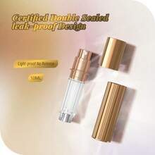 10ml Perfume Atomizer Travel Refillable, Bottom-Filling Frances Perfumes Bottle, Mini Cologne Dispenser, Portable Sper Ket Size Women Men Cruise Car Tr Gt 0.34oz - 1Gold10ml - 查看 3