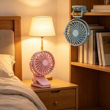 Portable Clip On Fan Rechargeables 720 ° Adjustable With LED Lights Small Desk Fan, Small Powerful 3 Speed Quiet, USB Rechargeable Mini Personal Cooling Fan For Desk Table Home Office Stroller Camping Women Gifts - New 2 - View 9