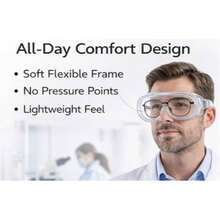 AntiFog Protective Safety Goggles Clear Lens WideVision Adjustable Splash Eye Protection Soft Lightweight Eyewear - 1 - View 6