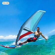 45.21ft² Inflatable Wind Sail, Oxford Cloth PVC Water Surfing Equipment With Pump Backpack For Beach - Blue - View 10