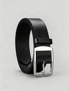 2pcs Black Square Buckle Versatile Men's Belt - 2pcs Black - View 8