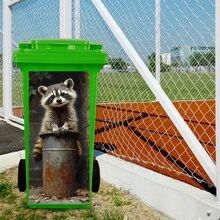 Cute Raccoon Trash Can Sticker - Waterproof Coating, Easy-To-Clean Surface, Fits Standard Size Trash Cans, Durable And Removable, Perfect For Outdoor Use, Raccoon Bathroom Decor - A - View 5