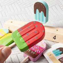 Children's Wooden Pretend Play Toy, Lollipop & Ice Cream Stick Number Matching Interactive Game Gift, Wooden Toys For Kids - Multicolor - View 5