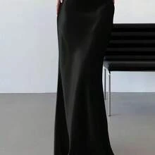 Yunuo Menswear  vestido largo de satén dorado de cintura alta con estilo de sirena, perfecto para una cita romántica - Burdeos - Ver 4
