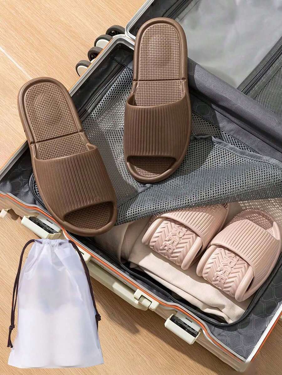 可折疊旅行拖鞋（附收納袋）--輕量室內浴室居家鞋，輕量防滑EVA拖鞋，可折疊按摩拖鞋；適用於飯店、出差、海灘、浴室、室內外多種場合；返校必備，亦是獨特的生日禮物、節日禮物、派對小禮、度假紀念品及返校季禮物。