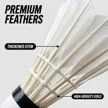 Chinese Classic Series - 12pcs Badminton Shuttlecocks, Wind-Resistant, High-Speed, Durable And Stable Flight, Suitable For Backyard Or Competition - White - View 5