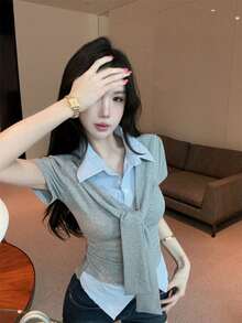 Women Tops - Grey - View 6