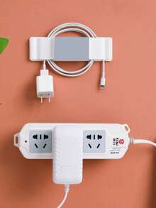 2入組壁掛式電線收納架 自黏式電源插座掛鉤 廚房收納方案 黏貼式支架 充電線管理 - 彩色 - 查看 4
