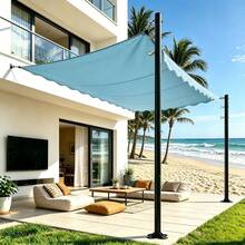 RCUICA Heavy Duty Shade Sail Poles Awning, Gazebo & Canopy Stand Shed Bracket(Sunshade Sails Are Not Included),2 Pack – 12FT Metal Sun Shade Post With Spiral Anchor, Rustproof Outdoor Canopy Stand For Patio, Backyard, Garden, Deck, Pool, Camping, BBQ, Wedding - Black - View 9