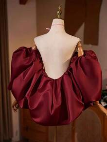 A New Bride Detachable Satin Exaggerated Petal Sleeve Shawl Photo Cloak Bride Accessories Shoulder Sleeve - Multicolor - View 9