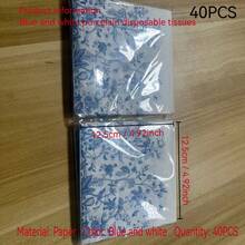 20/40/80/100 piezas/Set, Nuevas servilletas de papel de porcelana azul y blanca con patrón cuadrado, decoración para bodas, cumpleaños, fiestas de té, papel de tejido de doble capa, vajilla para restaurantes, hoteles y fiestas, perfectas para bodas, cumpleaños, fiestas de té, celebraciones, duraderas, de estilo único, para reuniones al aire libre, suaves pañuelos de papel para fiestas - patrón azul y blanco - Ver 14